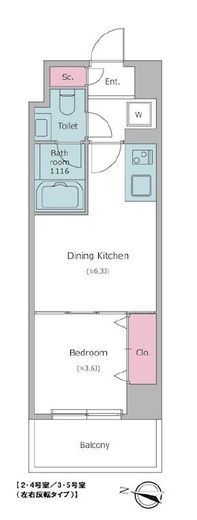 ドゥーエ二子新地　605号室　間取り