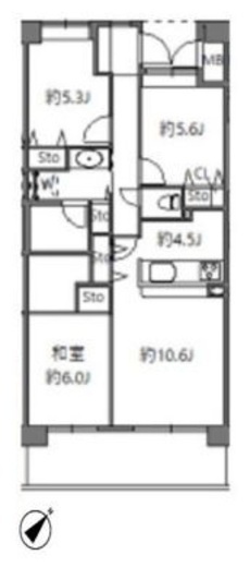 アソシエール溝の口　505号室　間取り