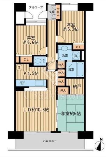 アソシエール溝の口　404号室　間取り