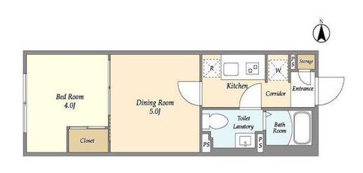グローリオシェルト新丸子　102号室　間取り