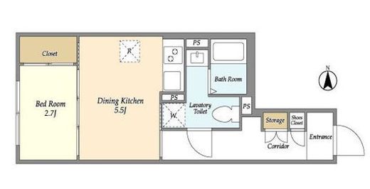 グローリオシェルト新丸子　404号室　間取り