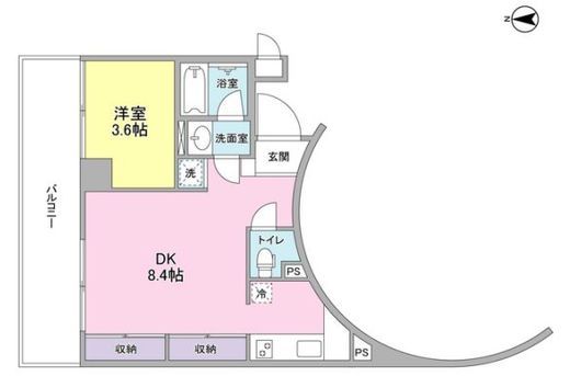 WELLTOWER (ウェルタワー)　609号室　間取り