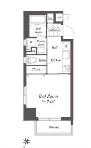 グランデュオ二子多摩川 (GranDuo Futako Tamagawa)　301号室　間取り