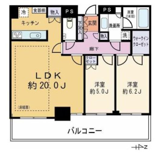 クレッセント川崎タワー　2503号室　間取り