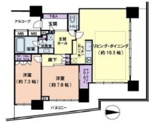 クレッセント川崎タワー　804号室　間取り