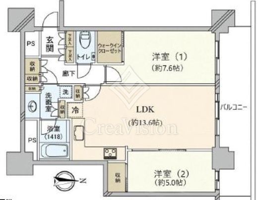 クレッセント川崎タワー　2105号室　間取り