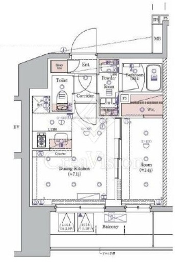 SYFORME KAWASAKI（シーフォルム川崎）　1402号室　間取り