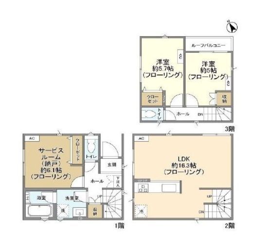 kolet二子新地 (コレット二子新地)　#03号室　間取り