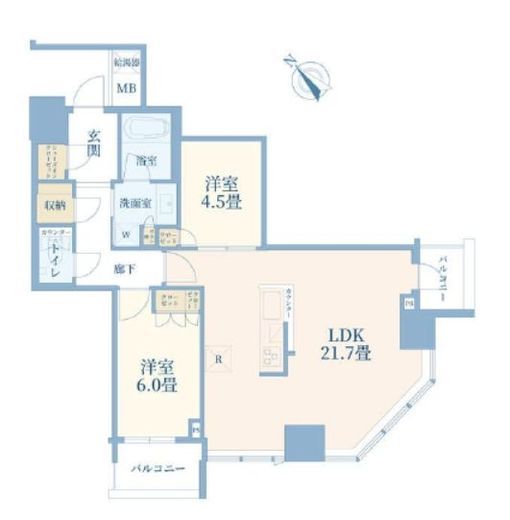 リヴァリエ　C626号室　間取り