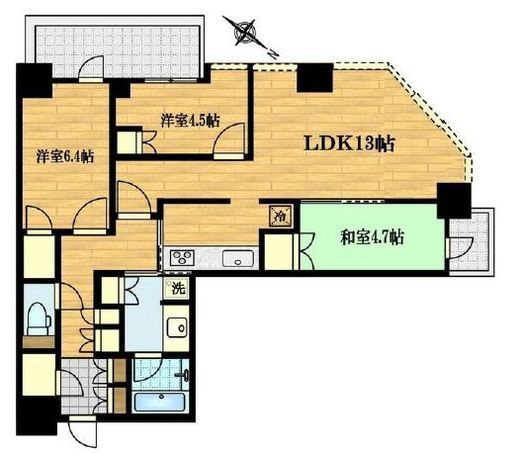 リヴァリエ　A601号室　間取り