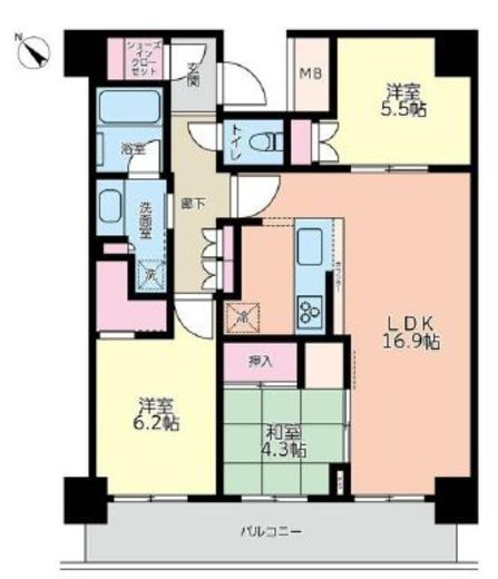 リヴァリエ　27F1号室　間取り