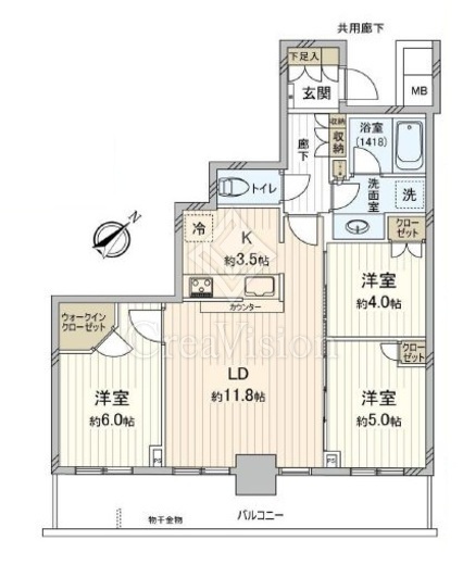 リヴァリエ　C627号室　間取り