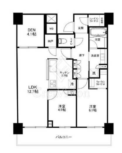 リヴァリエ　B2712号室　間取り