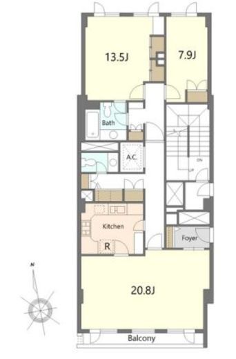 麻布テラスアパートメント　305号室　間取り
