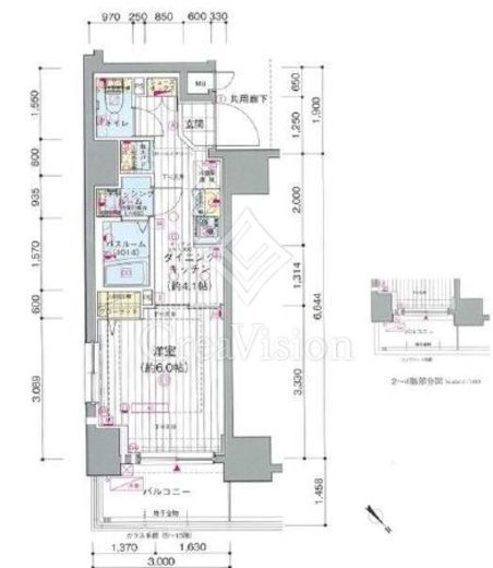 エステムプラザ川崎　1004号室　間取り