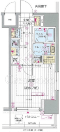 エステムプラザ川崎　1406号室　間取り