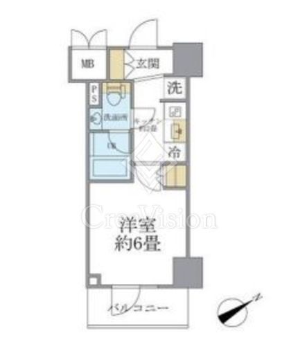 レスピール川崎　1006号室　間取り