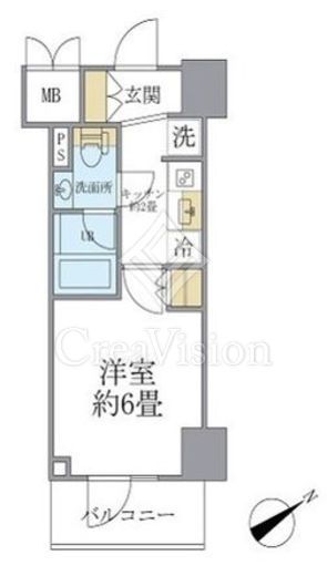 レスピール川崎　1108号室　間取り