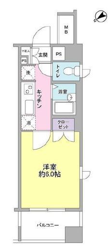プロスペール溝の口　504号室　間取り