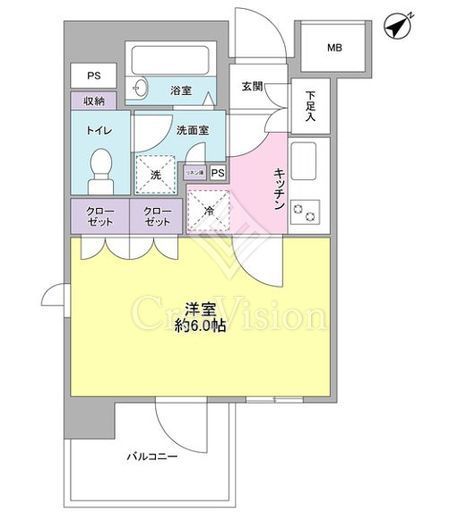 プロスペール溝の口　506号室　間取り