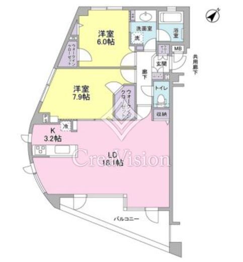 クローバーハウス鷺沼　601号室　間取り