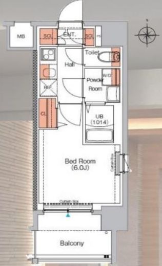 エストゥルース武蔵小杉 (EsTRUTH MUSASHI-KOSUGI)　201号室　間取り