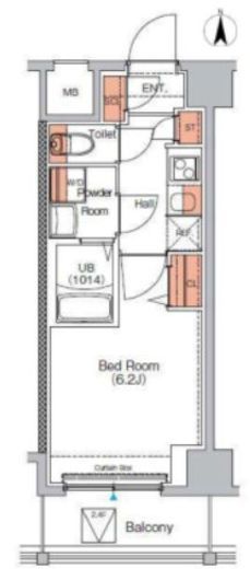 エストゥルース武蔵小杉 (EsTRUTH MUSASHI-KOSUGI)　203号室　間取り