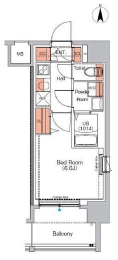 エストゥルース武蔵小杉 (EsTRUTH MUSASHI-KOSUGI)　301号室　間取り