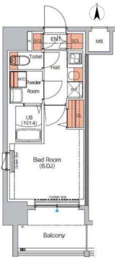 エストゥルース武蔵小杉 (EsTRUTH MUSASHI-KOSUGI)　304号室　間取り
