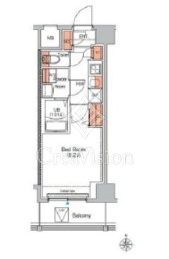 エストゥルース武蔵小杉 (EsTRUTH MUSASHI-KOSUGI)　403号室　間取り