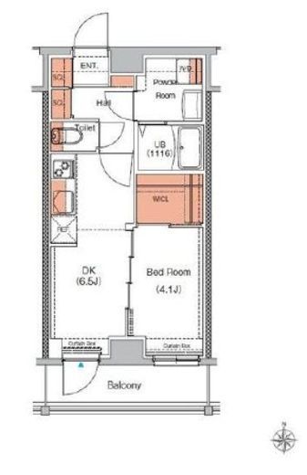 エストゥルース武蔵小杉 (EsTRUTH MUSASHI-KOSUGI)　602号室　間取り