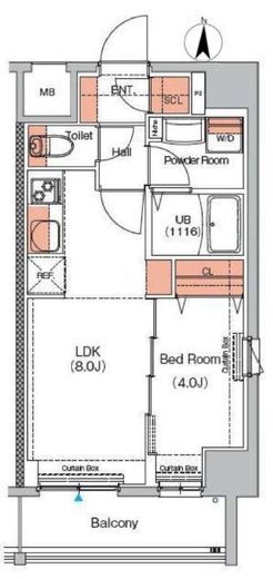 エストゥルース武蔵小杉 (EsTRUTH MUSASHI-KOSUGI)　701号室　間取り