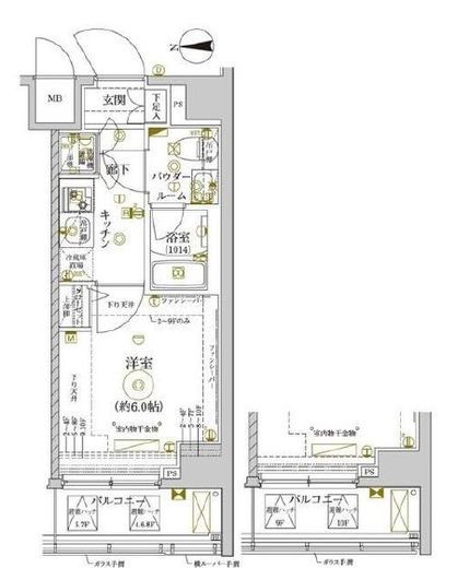 レアライズ新丸子　1006号室　間取り