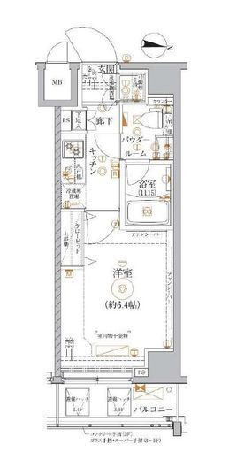 レアライズ武蔵小杉　304号室　間取り
