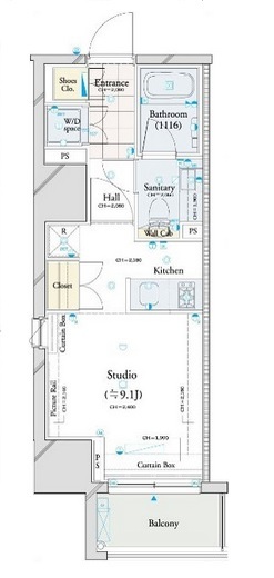 コンシェリア恵比寿　405号室　間取り