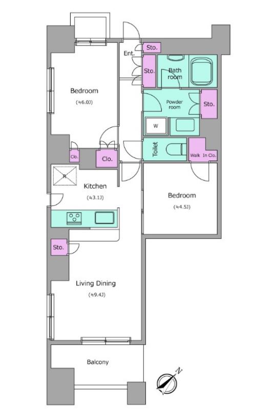 レジディア日本橋馬喰町　401号室　間取り