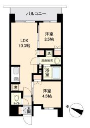オープンブルーム二子　605号室　間取り