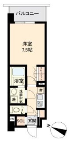 オープンブルーム二子　620号室　間取り