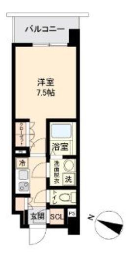 オープンブルーム二子　515号室　間取り