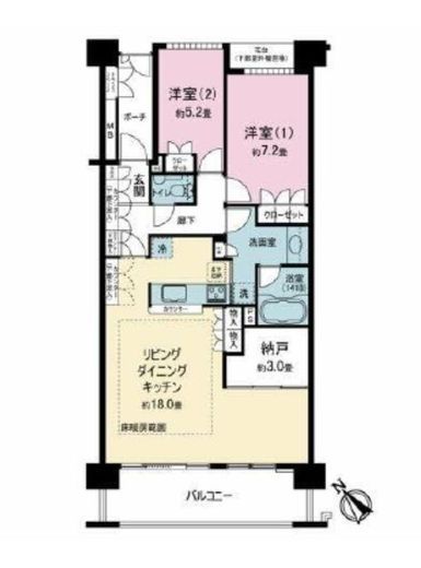 新百合ヶ丘レガートプレイス　713号室　間取り