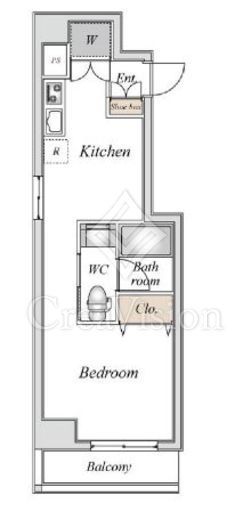 コスモリード川崎　801号室　間取り