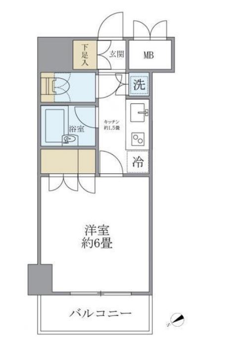 ＫＤＸレジデンス日本橋箱崎　102号室　間取り