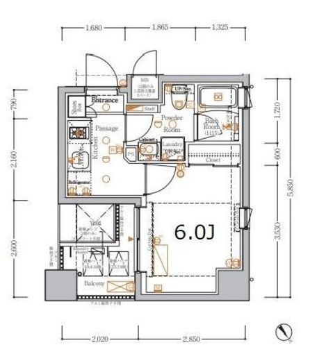 XEBEC川崎II (ジーベック川崎2)　403号室　間取り