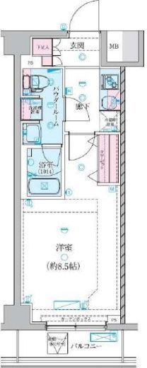 GENOVIA川崎鈴木町skygarden　311号室　間取り
