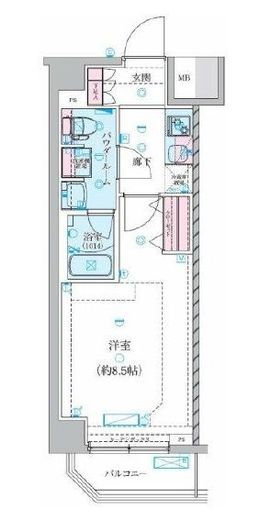 GENOVIA川崎鈴木町skygarden　415号室　間取り