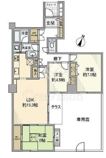 パークシティ新川崎　E3-F1F1号室　間取り