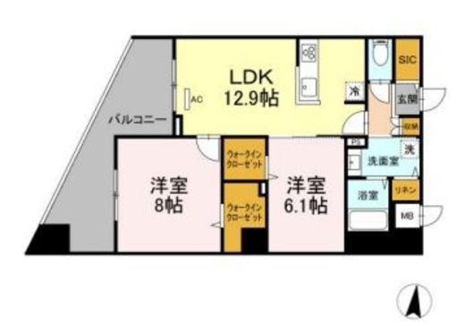 GRAND SOLEIL (グランドソレイユ)　112号室　間取り