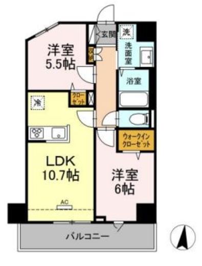 GRAND SOLEIL (グランドソレイユ)　503号室　間取り