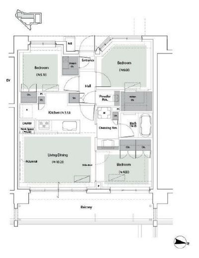 ブリリア宮前平ヒルサイド　413号室　間取り