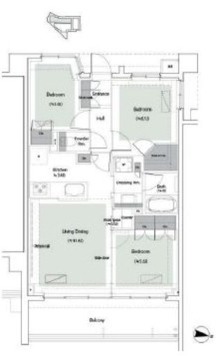 ブリリア宮前平ヒルサイド　515号室　間取り